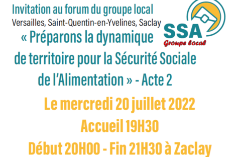 Soirée débat sur le projet de Sécurité sociale de l’alimentation – Mercredi 20 juillet de 19h30 à 21h30 à Zaclay